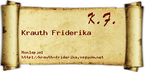Krauth Friderika névjegykártya